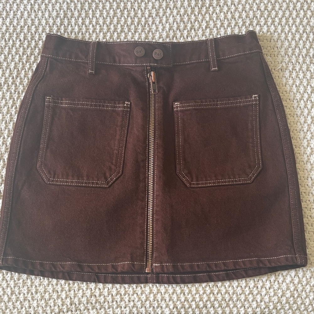 Reformation Chocolate Brown Mini Skirt